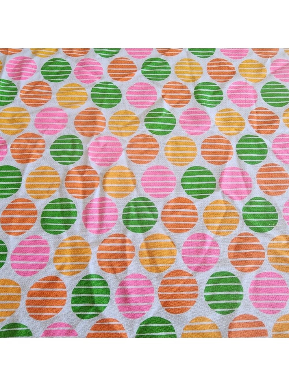 Vintage M. Lowenstein & Sons Mod Circle Fabric  1960s/1970s Retro 44x44in